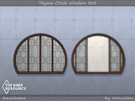 Sims 4 Cc Circle Windows, Circle Window, Cc Sims4, Cc Furniture, Wood Arch, Sims 4 Cc Furniture, Media Wall, Cc Sims, Sims 4 Houses