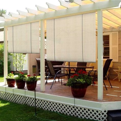 5 Best Pergola Covers | Family Handyman Store Pergola, Exterior Blinds, Porch Pergola, Deck Shade, Cordless Roller Shade, Pergola Diy, Patio Blinds, Privacy Shades, Shade Design