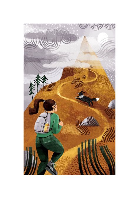 Autumn Hike on Behance Autumn Hike, Cats Food, Nature Food, Autumn Illustration, Fall Hiking, Hippie Art, Nature Illustration, Digital Illustrations, Hand Art