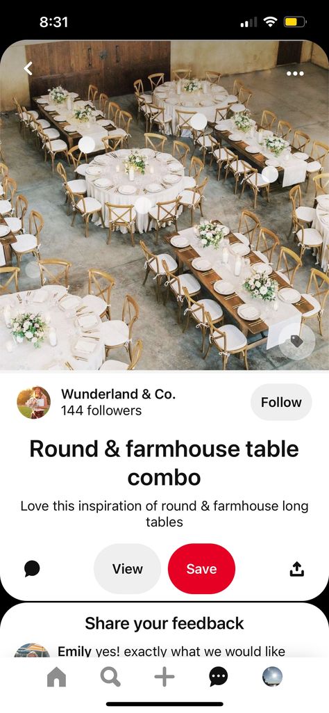 Round And Farm Tables Wedding, Round And Long Tables Wedding Reception Layout, Round And Farmhouse Table Wedding, Wedding Reception Farmhouse Tables, Long Farmhouse Table Wedding, Table Set Up For Wedding Reception, Mix Of Round And Rectangle Tables Wedding, Circle And Rectangle Table Layout, Mixed Tables Wedding Reception