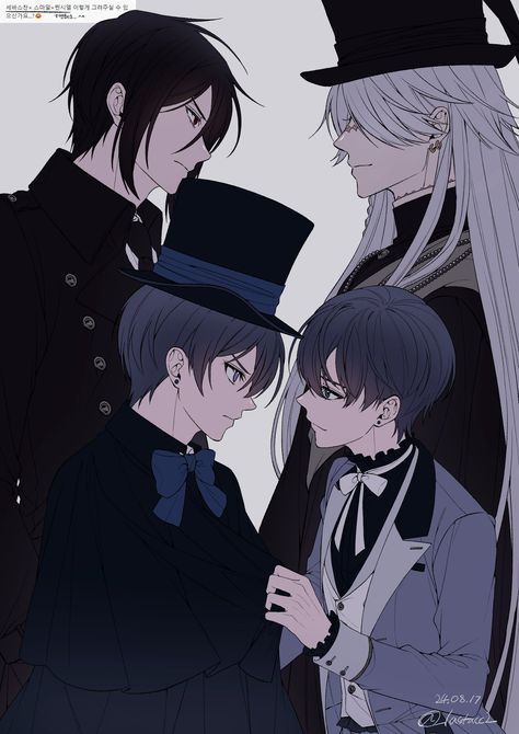 Ciel Phantomhive Older, Black Butler Fanart, Ciel X Sebastian, Sebastian Fanart, Phantomhive Twins, Black Butler Funny, Sebastian Ciel, Black Butler Sebastian, Black Butler Manga