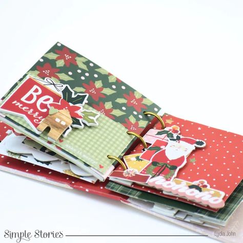 Merry Mini Binder Album – Simple Stories Christmas Mini Albums, Diy Mini Album, Binder Ideas, Mini Binder, Flip Books, Books Ideas, Christmas Albums, Mini Scrapbook, Mini Scrapbook Albums