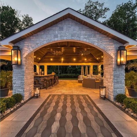 Gazebo Decor, Outdoor Pavillion, Outdoor Lighting Ideas, Outdoor Living Space Design, Outdoor Gazebo, Outdoor Pavilion, Backyard Gazebo, Backyard Pavilion, Backyard Kitchen