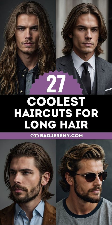 27 Stylish Long Haircut Ideas for Men: Elevate Your Look for Every Occasion – badjeremy.com Men Haircuts For Long Hair, Long Hair On Men Style, Long To Short Mens Haircut, Hair Styles For Guys With Long Hair, One Length Mens Haircut, Men’s Hair Inspo Medium, Men’s Long Top Haircut, Mens Long Haircut Layered, Men S Hairstyle Long