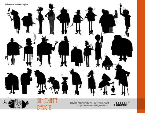 Silhouette Character Design Concept Art, Taylor Krahenbuhl, Things To Draw Sketch, Character Silhouette, Animation Student, Cartoon Silhouette, Character Model Sheet, Things To Draw, Portfolio Inspiration