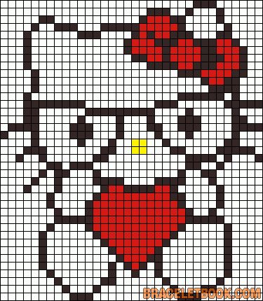 héros - cartoon - bd - hello kitty - point de croix - cross stitch - Blog : http://broderiemimie44.canalblog.com/ Hello Kitty Heart, Geek Glasses, Hello Kitty Crochet, Graph Crochet, Easy Pixel Art, Pixel Crochet, Pixel Art Grid, Tapestry Crochet Patterns, Hello Kitty Drawing