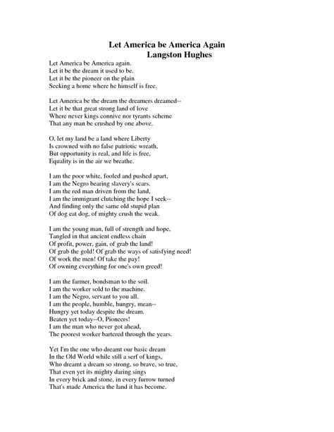 Let America Be America Again by Langston Hughes Langston Hughes Quotes, Langston Hughes Poems, Poetic Paintings, Langston Hughes, Art Poetry, Fancy Words, Poetic Justice, Truth Quotes, The Resistance