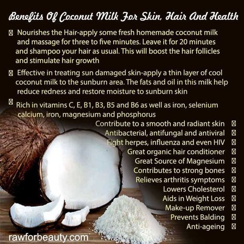 Benefits of Coconut Milk for Skin, Hair, and Health #BeautyTips #HealthyTips #CoconutMilk Coconut Milk For Skin, Diy Lip Stain, Lip Stain Diy, Benefits Of Coconut Milk, Milk For Skin, Deodorant Diy, Coconut Milk Benefits, Coconut Milk For Hair, Coconut Milk Drink