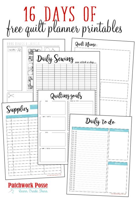 Inbox Planner Printable Free, Free Quilting Patterns Printables, Quilting Journal, Sewing Planner Printable, Planner For Moms, Sewing Planner, Quilt Journal, Free Planner Pages, Printables Planner