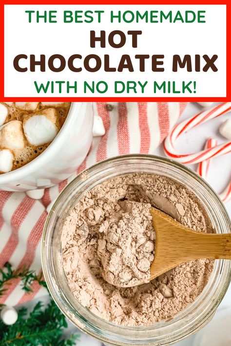 Hot Chocolate Mix Recipes Dry, Diy Hot Cocoa Mix, Diy Hot Chocolate Mix, Dairy Free Hot Chocolate, Hot Cocoa Mix Recipe, Hot Chocolate Mix Recipe, Homemade Dry Mixes, Homemade Hot Chocolate Mix, Hot Chocolate Milk