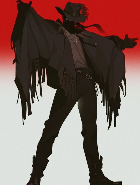 Future Cowboy Concept Art, Dark Cowboy Outfit, Apocalypse Cowboy, Cowboy Working, Scarecrow Oc, Alt Cowboy, Masked Cowboy, Undead Cowboy, Vampire Concept Art