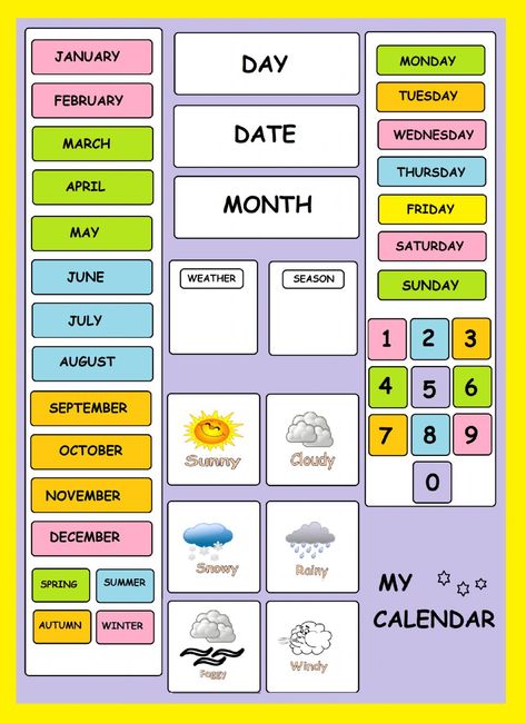 My Calendar Listening Drag-Drop - Ficha interactiva Learning Websites For Kids, Preschool Charts, Calendar Worksheets, Paper Flower Wall Hanging, Classroom Charts, Date Month, English Activities For Kids, Classroom Calendar, My Calendar