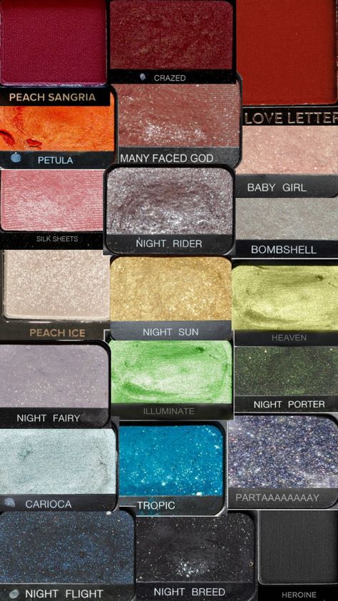 Eye shadow singles collage Color Eyeshadow Looks, Nars Eyeshadow Palette, Eye Shadow Pallets, Nars Eyeshadow, Color Eyeshadow, Make Up Inspo, Eyeshadow Pallets, Makeup Palette, Eyeshadow Looks