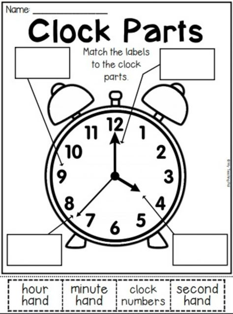 Parts Of A Clock, Kindergarten Telling Time, Clock Worksheets, How To Tell Time, Math Practice Worksheets, Telling Time Worksheets, Free Preschool Worksheets, Time Worksheets, 1st Grade Math Worksheets