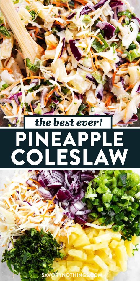 Slaw For Pulled Pork, Pineapple Coleslaw Recipe, Pork Side Dishes, Coleslaw For Pulled Pork, Best Coleslaw, Pineapple Coleslaw, Pulled Chicken Sandwiches, Sweet Dressing, Coleslaw Recipe Easy