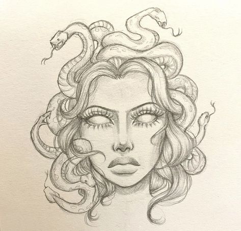 Medusa Drawing Pencil, Drawing Ideas Medusa, Pencil Snake Drawings, Greek Mythology Statue Drawing, Medusa Easy Sketch, Medusa Face Drawing, Medusa Pencil Sketch, Medusa Pencil Drawing, Aphrodite Body Drawing