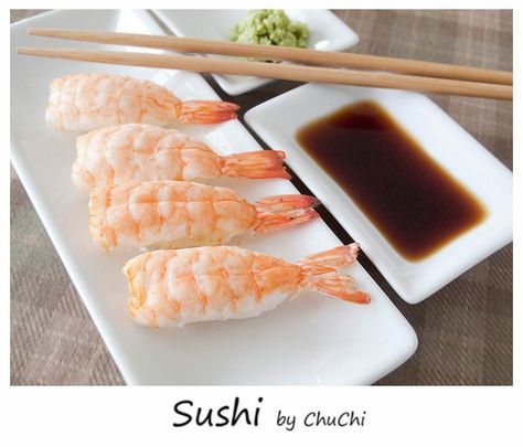 Ebi sushi Ebi Sushi, Food Pic, Light Snacks, All Time, Food Ideas, Snacks, Ethnic Recipes, Art