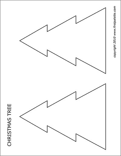 Christmas Tree Templates | Free Printable Templates & Coloring Pages | FirstPalette.com Christmas Tree Bunting Template, Christmas Ornimates, Christmas Tree Patterns Free Printable, Christmas Tree Templates Free Printable, Christmas Tree Templates Free, Origami Christmas Tree Card, Christmas Tree Templates, Christmas Stocking Stand, Xmas Crafts Kids