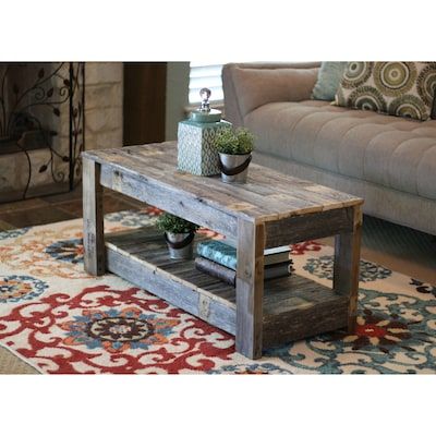 Unfinished Coffee Table, Coffee Table Inspiration, Coffee Table With Shelf, Reclaimed Wood Coffee Table, Coffee Table Farmhouse, Rustic Coffee Tables, Table Inspiration, Solid Wood Coffee Table, Table Cafe