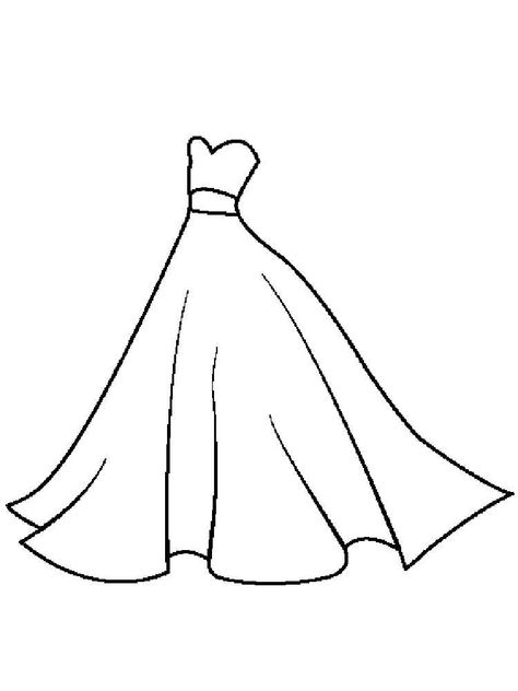 Wedding Dress Template, Dress Outline, Wedding Coloring Pages, Gown Drawing, Fashion Coloring Book, Wedding Dress Color, Fashion Design Drawing, Dress Design Drawing, Sketches Dresses