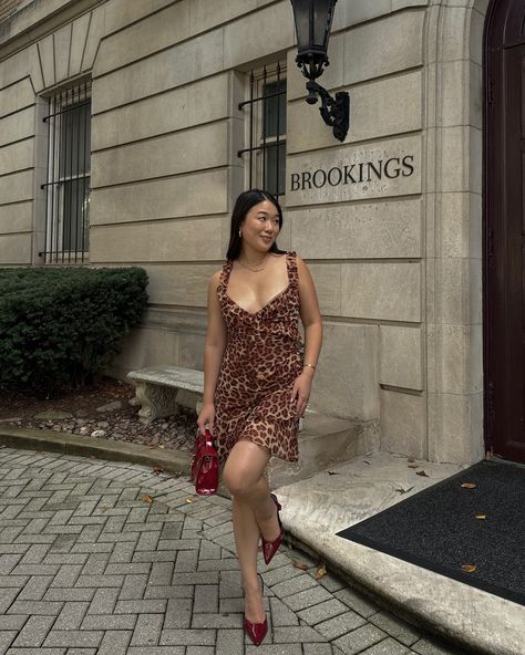 The leopard print dress my closet needed 🐆 . . . . . . . . leopard print. leopard print dress. cherry red. red heels. red bag. fall fashion. fall outfits. fall outfit ideas. early fall outfits. fall dresses. pinterest outfits. fashion inspo. minimal style. chic outfits. poses. pose ideas. just girly things. pinterest aesthetic. #runawaythelabel #leopardprintdress #fallfashion Red Heels Dress Outfit, Cheetah Dress Aesthetic, Red Heels Outfit Dress, Cheetah Print Dress Outfit, Cheetah Dress Outfit, Leopard Heels Outfit, Red Heels Dress, Leopard Print Dress Outfit, Red Heels Outfit