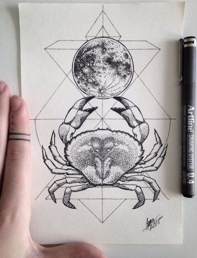 Crab Tattoos, Zodiac Tattoo Ideas, Tato Maori, Crab Tattoo, Astrology Tattoo, Horoscope Tattoos, Zodiac Sign Tattoos, Zodiac Tattoos, Zodiac Tattoo