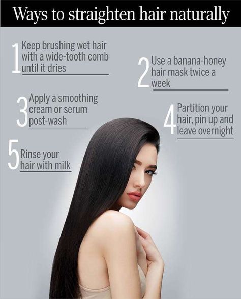 Straighten Hair Naturally, Straight Hair Tips, Straightening Natural Hair, Straighten Hair, Hair Care Remedies, Natural Straight Hair, Hair Without Heat, Hair Mask For Damaged Hair, Long Hair Tips