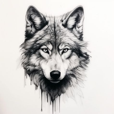 Men Wolf Tattoo, Wolf With Rose, Wolf Head Drawing, Wolf Face Tattoo, Pet Tattoo Ideas, Cute Tattoo Ideas, Pet Tattoos, Wolf Tattoos Men, Hyper Realistic Tattoo