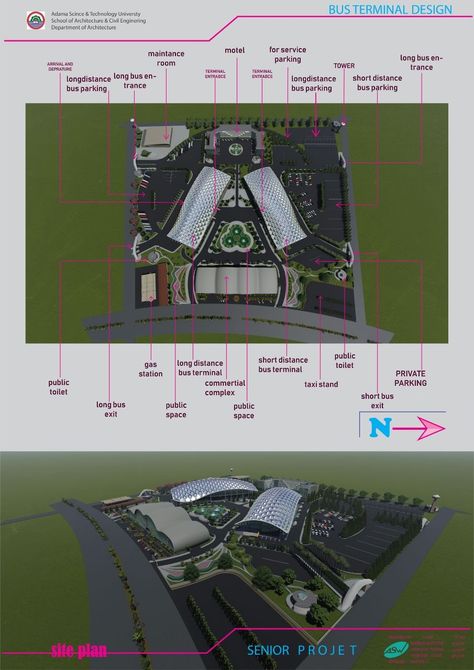 Bus Terminal Design Concept Plan, Commercial Hub Architecture, Bus Terminal Site Plan, Transit Hub Concept, Transit Hub Design, Transport Terminal Architecture, Bus Terminal Plan, Bus Terminal Floor Plan, Bus Terminal Design Concept