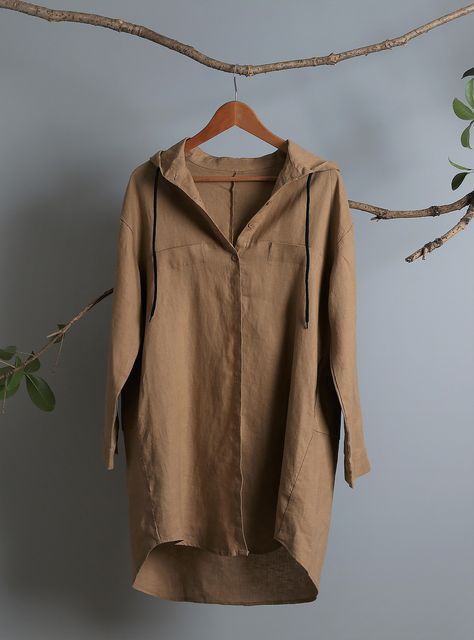 Casual Brown Linen Outerwear, Brown Linen Outerwear With Relaxed Fit, Khaki Linen Button-up Outerwear, Brown Linen Single-breasted Outerwear, Khaki Linen Single-breasted Outerwear, Hoodie Oversize, Dark Khaki, Fashion Photography Inspiration, Fall Favorites