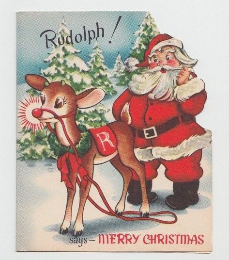 ~ Unused, "Rudolph The Red Nosed Reindeer" Vintage Christmas Card ~ | #1839511444 Xmas Images, Calendar December, Hawthorne House, Rudolph Red Nose, Rudolph Red Nosed Reindeer, Movies Characters, Red Nose Reindeer, Rudolph The Red Nosed Reindeer, Vintage Christmas Greeting Cards