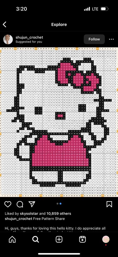 Hello Kitty C2c Crochet Pattern, Sanrio Tapestry Crochet, Hello Kitty Crochet Tapestry, Hello Kitty Grid Pattern, Hello Kitty Graph, Hello Kitty Cross Stitch, Hello Kitty Blanket, Hello Kitty Crochet, Crochet Project Ideas