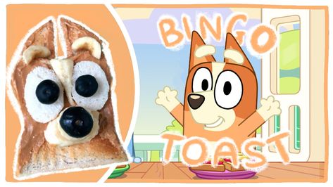 Make your own Bingo Toast - Bluey Official Website Bingo Toast, Baby & Toddler Food, Hungry Hippos, Chocolate Spread, Peanut Butter Banana, Grown Ups, Toddler Meals, Craft Activities For Kids, Shop Signs