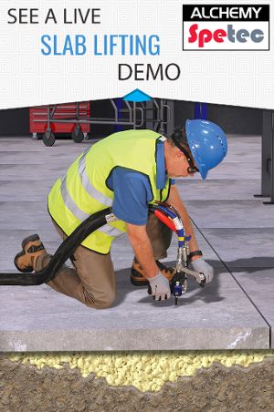 See a Live Slab Lifting Demo at World of Concrete 2019 Concrete Lifting, Polyurethane Resin, Concrete Slab, Alchemy, Cement