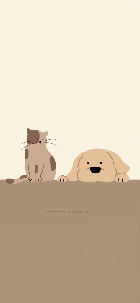 Cat And Dog Wallpaper Cartoon, Cat And Dog Drawing, Dog Wallpaper Iphone, Plain Wallpaper Iphone, We Bare Bears Wallpapers, Cute Blue Wallpaper, Minimal Wallpaper, Drawing Wallpaper, Whatsapp Wallpaper