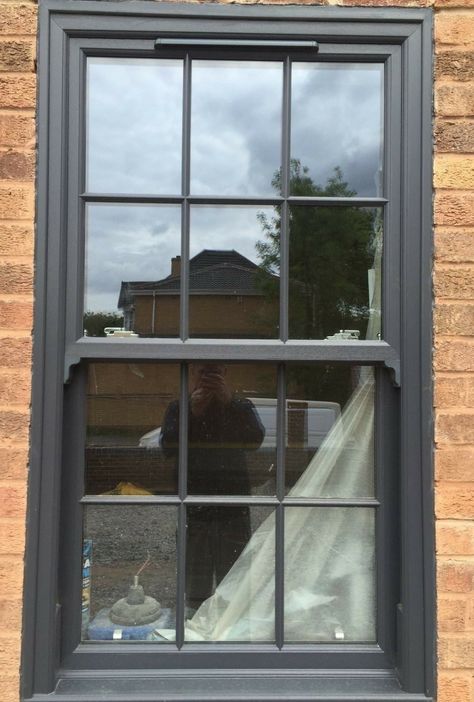 UPVC Sliding Sash Windows Box Sash Double Glazed A Rated Any Size One Price | eBay Upvc Sash Windows, Terrace House Exterior, Georgian Windows, Historic Colours, Porch Windows, Sale Windows, Window Color, Upvc Windows, Georgian Homes