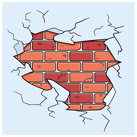 Graffiti Brick Wall Backgrounds, Brick Art Wall, Graffiti Wall Drawing, Brick Painting Art, Brick Wall Drawing Graffiti, Cartoon Brick Wall, Wall Brick Design, Brick Drawing, Draw Bricks