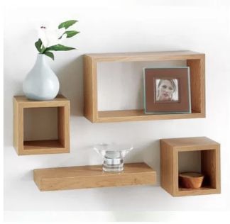 £26 Floating Cube Shelves, Ladder Shelf Diy, Cube Shelf, Wall Cubes, Wall Hanging Storage, Shelves Wall, Cube Shelves, Unique Storage, Display Unit