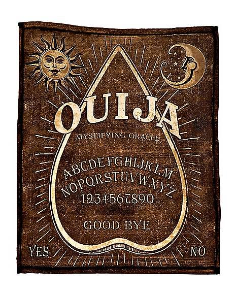 Ouija Fleece Blanket - Spirithalloween.com Halloween Movie Night, Movie Decor, Spirit Board, Spencers Gifts, Fuzzy Blanket, Halloween Blanket, Comfy Blankets, Ouija Board, Board Decoration