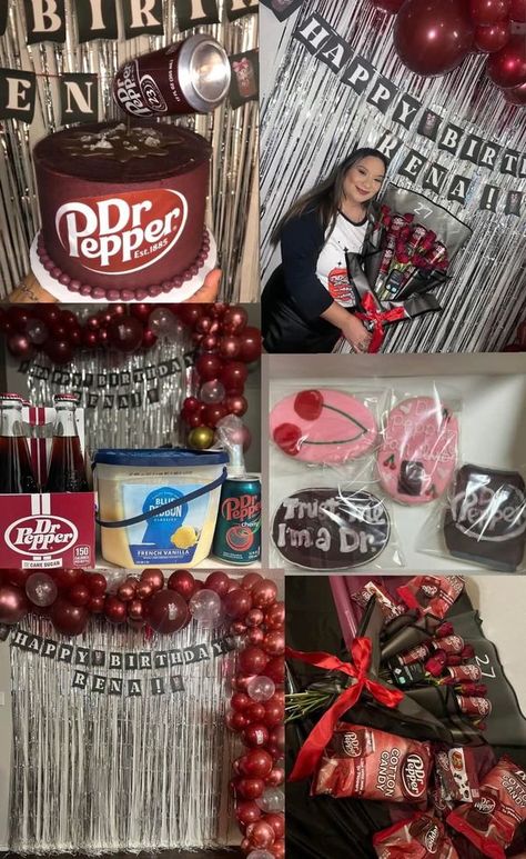 Dr Pepper Centerpiece, Dr. Pepper Cake, Dr Pepper Birthday Cake, Dr Pepper Photoshoot, Dr Pepper Themed Birthday Party, Dr Pepper Birthday Party Ideas, Dr Pepper Party, Dr Pepper Birthday, Doctor Pepper