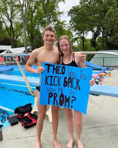 Swimming Promposal, Swim Promposal, Prom Posals, Poster Idea, Dance Poster, Hoco Proposals, Prom Proposal, Water Polo, Poster Ideas