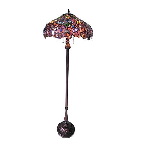 Chloe Lighting CH18045PW20-FL3 Katie Tiffany-Style Floor Lamp with 20" Shade, 64 x 20 x 20, Multicolor Tiffany Style Floor Lamps, Wisteria Design, Antique Floor Lamps, Best Grow Lights, Best Led Grow Lights, Tiffany Style Lamp, Bronze Floor Lamp, Indoor Flower Pots, Torchiere Floor Lamp