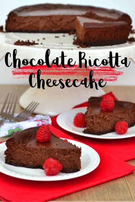 Chocolate Ricotta, Thanksgiving Desserts Kids, Ricotta Cheesecake, Cooking Mama, Chocolate Cheesecake Recipes, Cheesecake Dessert, Drink Inspiration, Scrumptious Desserts, Thanksgiving Desserts