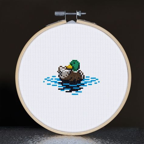 Duck Cross Stitch Pattern, Instant PDF Download, Mallard Cute Animal Cross Stitch Patterns, Duck Cross Stitch Pattern Free, Otgw Cross Stitch, Rubber Duck Cross Stitch, Cute Simple Cross Stitch, Cross Stitch Small Pattern, Kawaii Cross Stitch Pattern Free, Cute Small Cross Stitch, Simple Cross Stitch Patterns Free