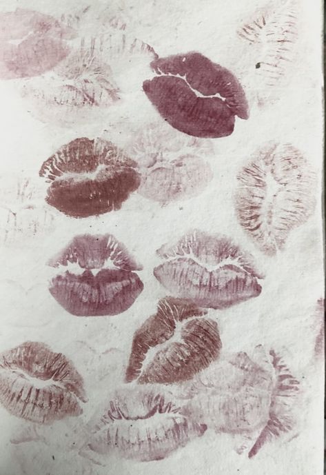 lipstick stained paper sheet | acs Kiss Stains On Paper, Lip Stain On Paper Aesthetic, Lipstick Print Aesthetic, Lipstick Art On Paper, Lipstick On Paper, Stained Paper, Tissue Paper Art, Journal Therapy, Dark Lipstick