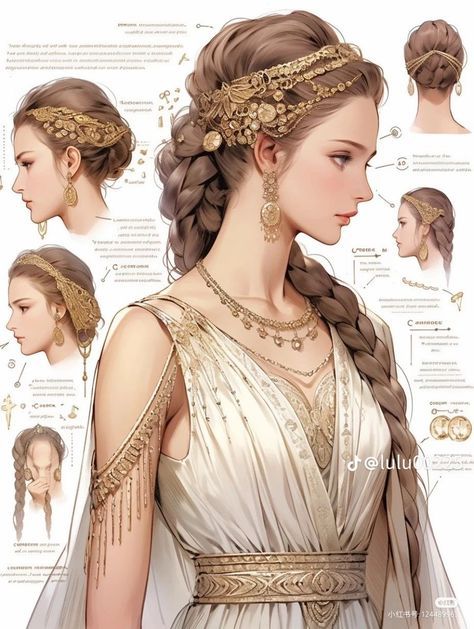 Greek Goddess Pose, Greek Queen Aesthetic, Ancient Roman Dresses Women, Greek Queen Dress, Athena Aesthetic Outfits, Fantasy Goddess Outfit, Greek Mythology Aesthetic Outfits, Greek Goddess Inspired Outfit, Greek Style Clothing