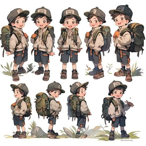 Gimi Totori | Freepik Explorer Illustration Character, Adventure Outfit Exploring, Explorer Character Design, Team Building Activities For Kids, Kids Team Building Activities, Character Perspective, Building Activities For Kids, Boy Character Design, Building Games For Kids