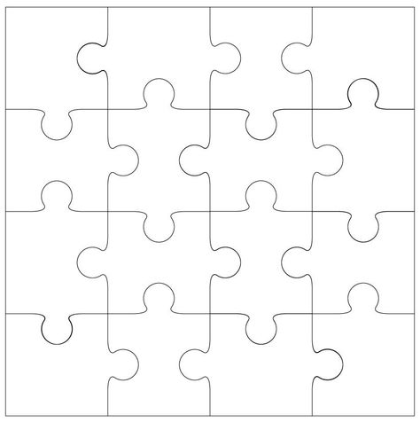 16 Piece Puzzle Template, We All Fit Together Puzzle Template, Jigsaw Template, Jigsaw Puzzle Template, Blank Puzzle Pieces, Puzzle Piece Template, Puzzle Shape, Puzzle Piece Crafts, Jigsaw Piece