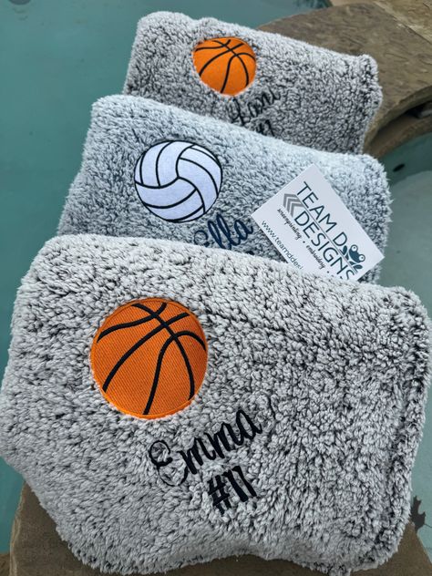 Who doesn't need a Personalized Large Soft Plush Blanket, for your favorite Volleyball Softball Basketball or Soccer Player?  These Blankets make a great end of season gifts, birthday gifts, travel with the team gift, etc Plush Blanket or Textured Plush 13.2-ounce linear yard, 100% polyester Fully hemmed Dimensions: 50" x 60" This listing is for a large Plush Soft Blanket with the design in the bottom corner and your favorite player's name added. If you prefer additional embroidery, ie, year, number ets there is an extra charge Soccer Embroidery Designs, Volleyball Embroidery, Senior Sports Gift Ideas, Gifts For Volleyball Players, End Of Season Soccer Gifts, Volleyball Basket Gift Ideas, Volleyball Gift Ideas, Soccer Goodie Bag Ideas Team Gifts, Soccer Senior Night Ideas