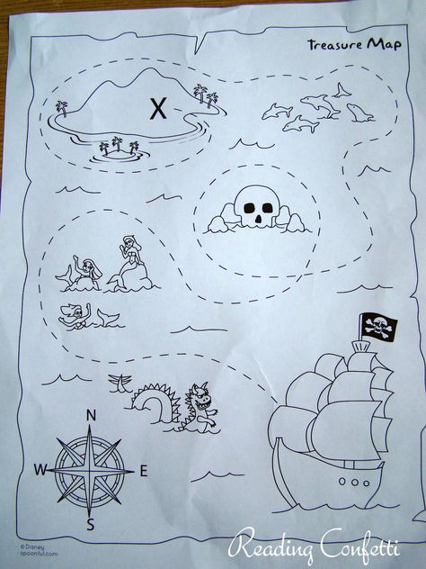 Reading Confetti: Preschool Treasure Maps Preschool Pirate Treasure Hunt, Pirate Preschool, Pirate Map, Crazy Summer, Pirate Activities, Pirate Treasure Maps, Pirate Crafts, Map Reading, Pirate Theme Party